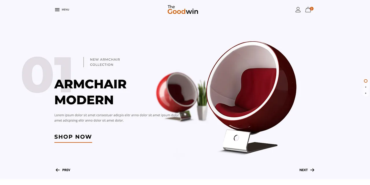 E-commerce website design portfolio sample 1