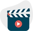 Animated video services icon